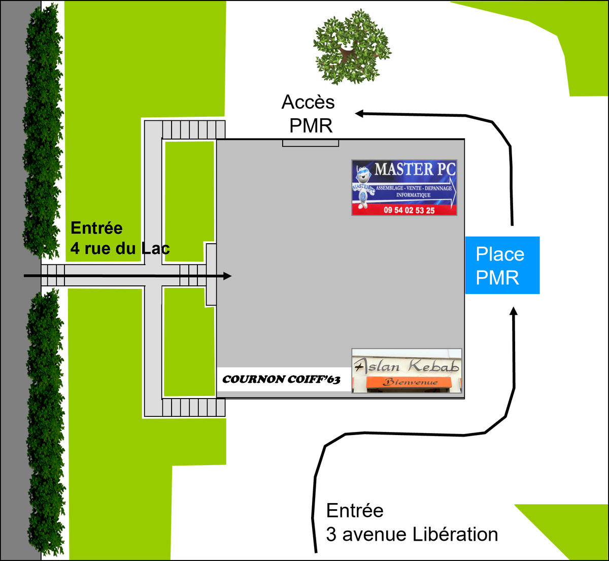 Plan de l'accès au cabinet