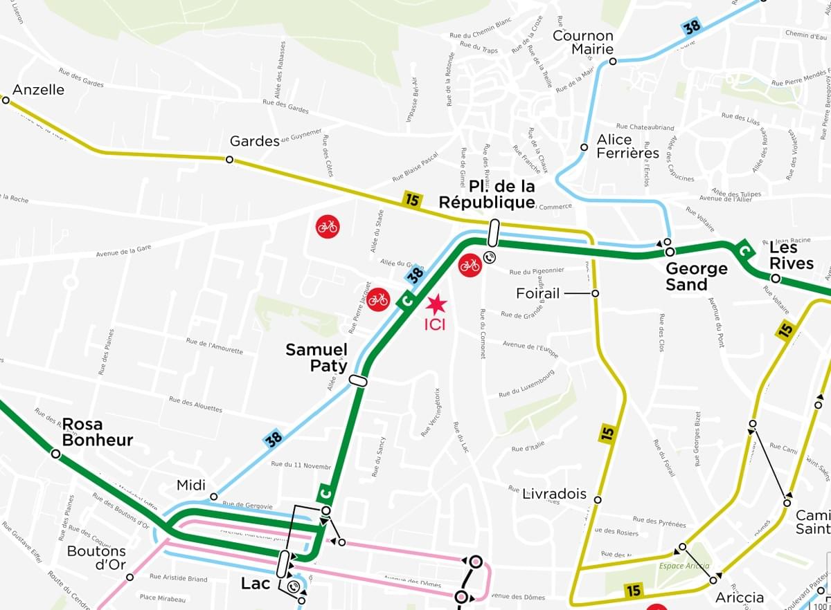 Réseau T2C avant/après