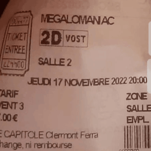Ticket de cinéma