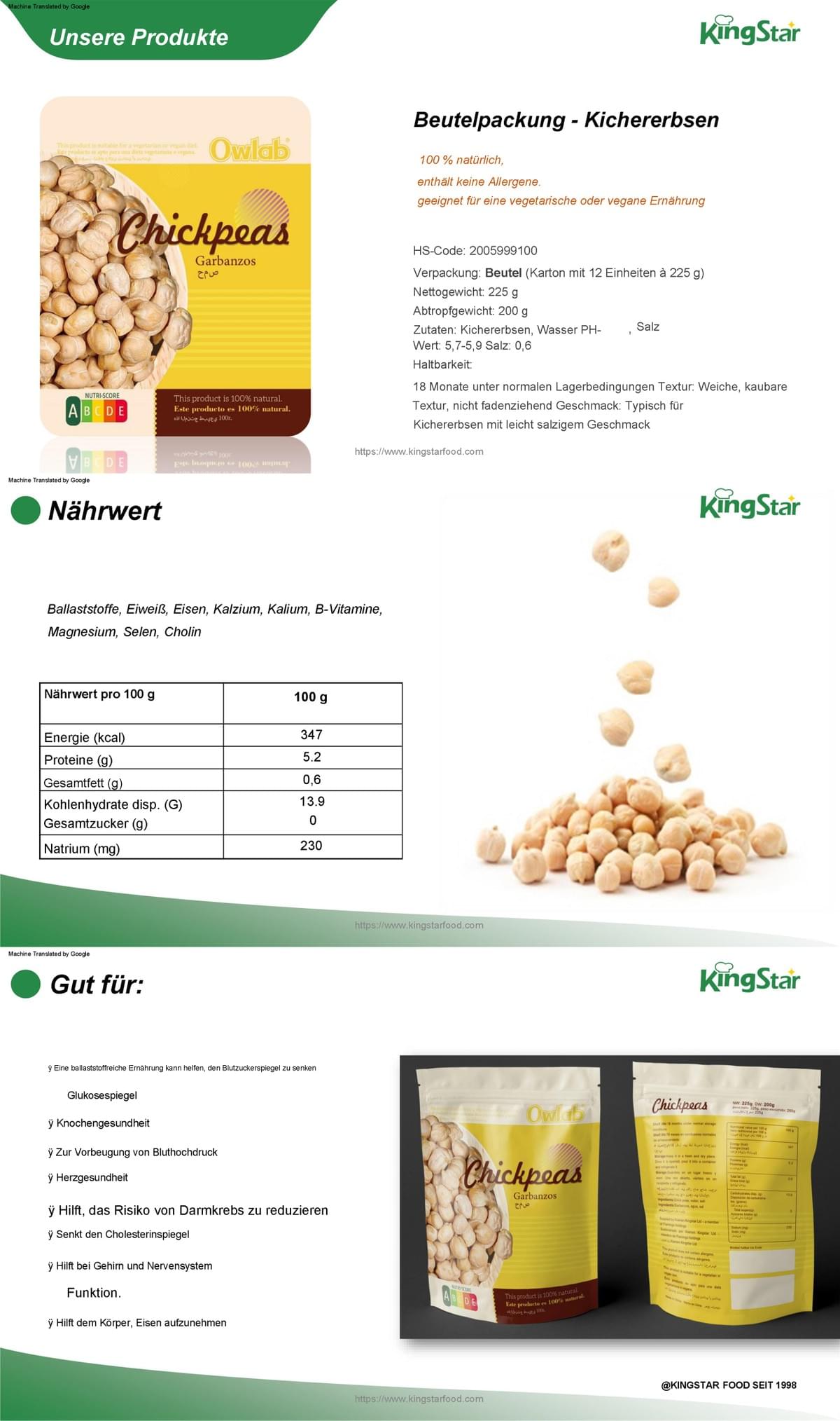 Beutelpackung - Kichererbsen