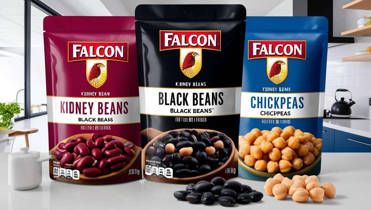 Falcon brand canned beans in pouch