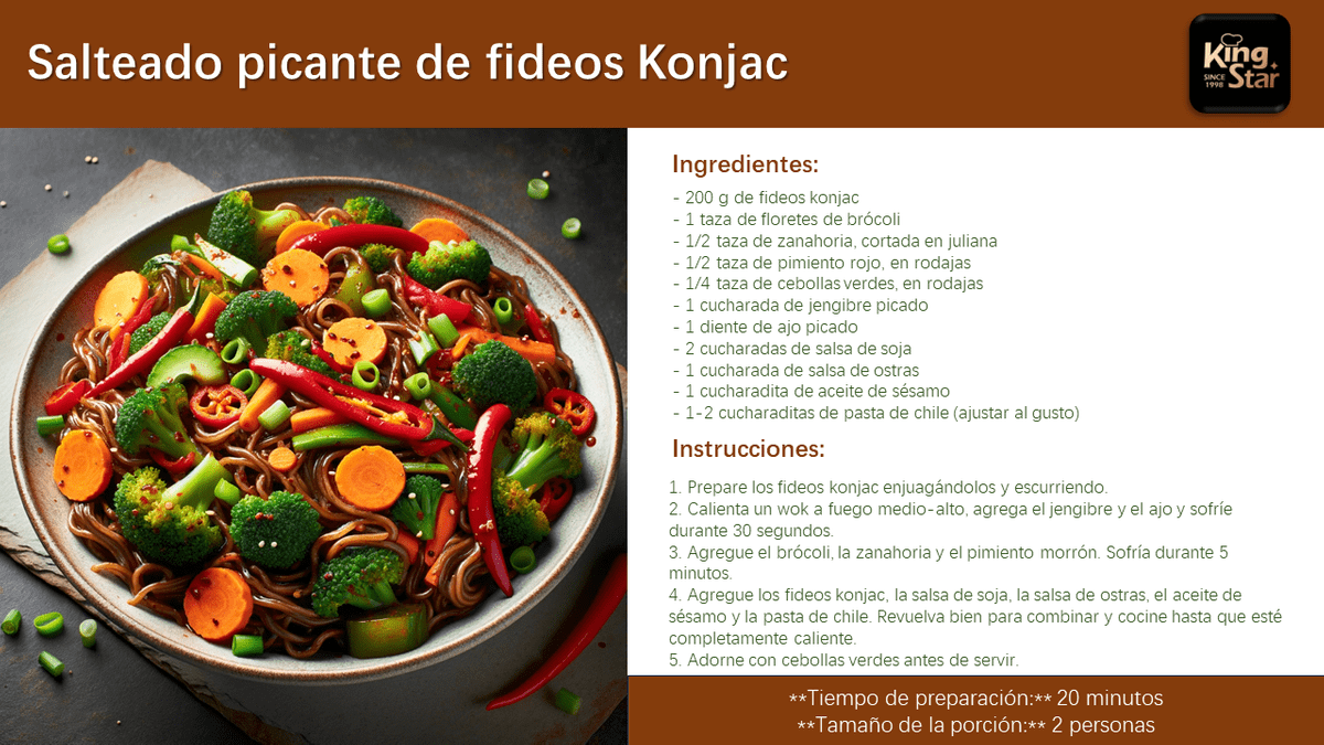 Salteado picante de fideos Konjac