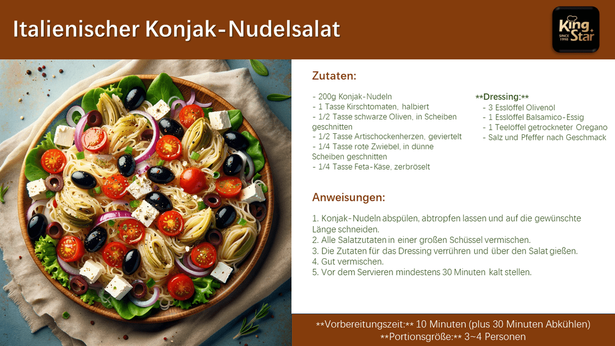 Italienischer Konjak-Nudelsalat