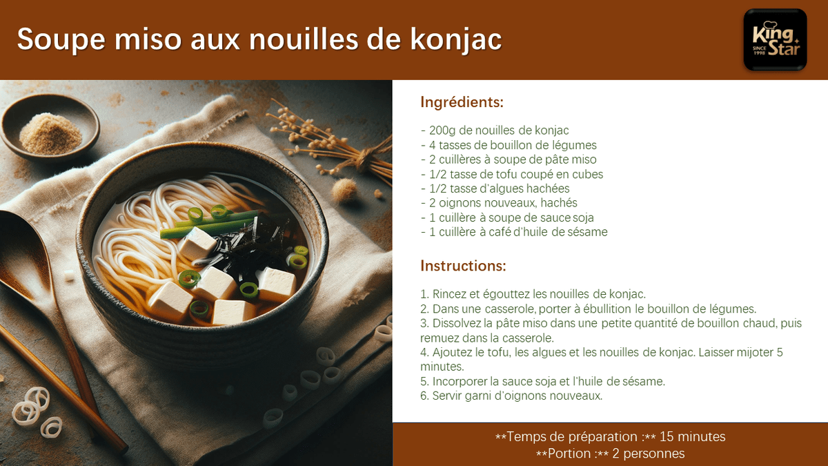 Soupe miso aux nouilles de konjac