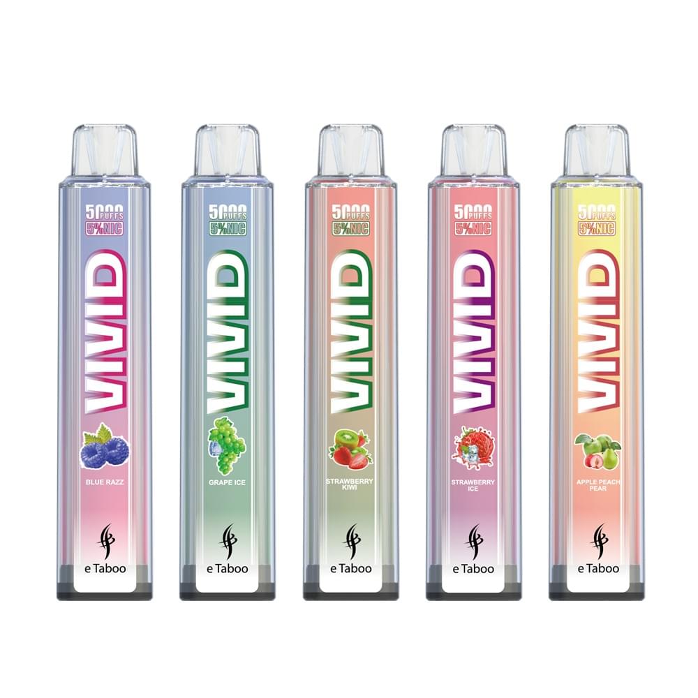 eTaboo Vivid disposable vapes. 5000 puffs. Multi-light disposable vape. High quality.