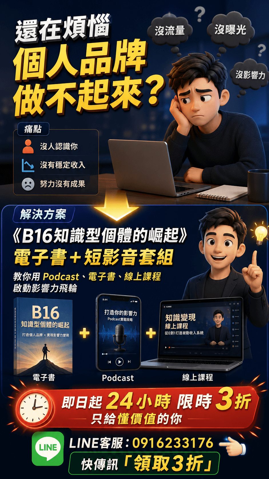 [特價優惠] EB電子書《B16知識型個體的崛起》個人品牌時代：從零打造你的「品牌化領袖」之路(附贈教學影片)