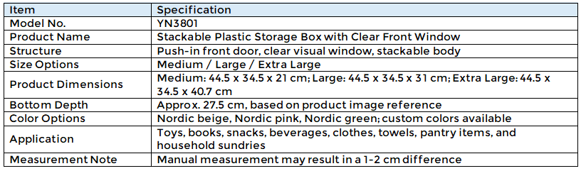 YN3801 | Stackable Storage Box