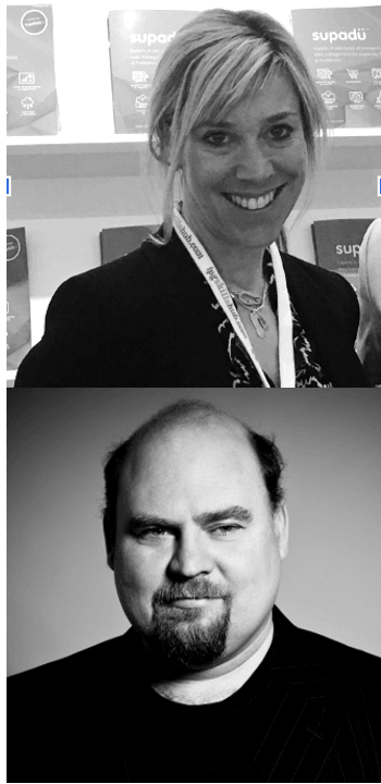 Headshot photos of Sarah Arbuthnot and Alex Murphy