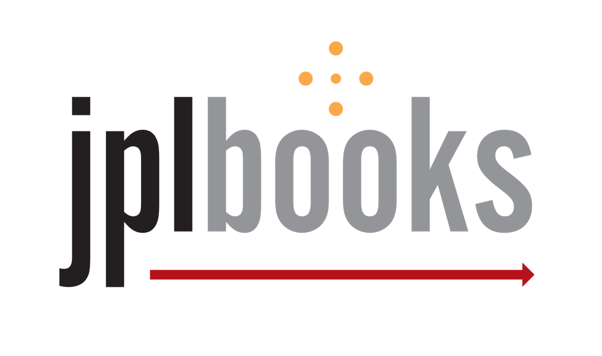 PL Books wordmark in black and gray with an orange dot symbol above