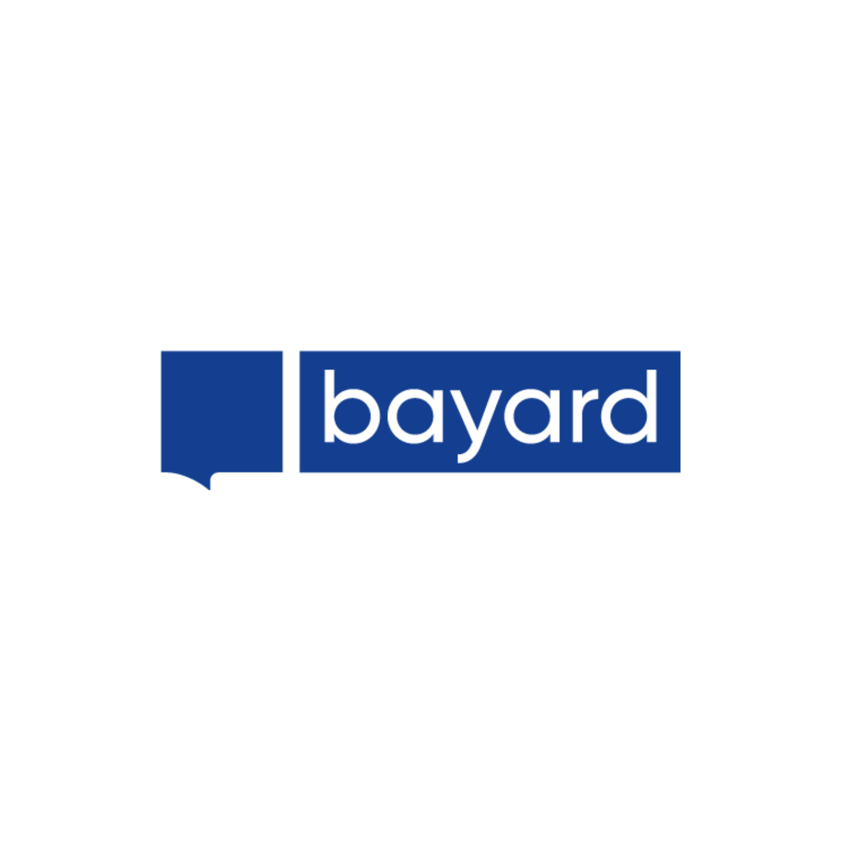 Bayard logo white on blue