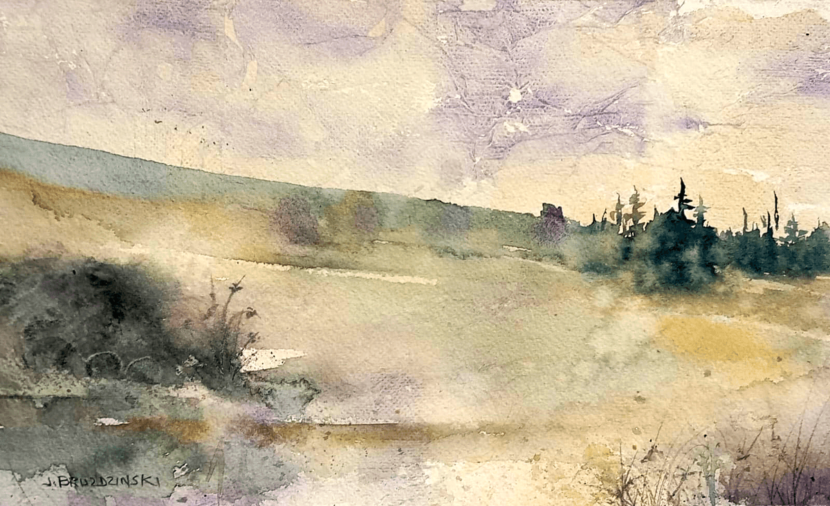 "Hillside Quiet Light" Watercolor, 12 × 10 in (30 × 25 cm) 2026 "Hillside Quiet Light" Watercolor, 12 × 10 in (30 × 25 cm) 2026