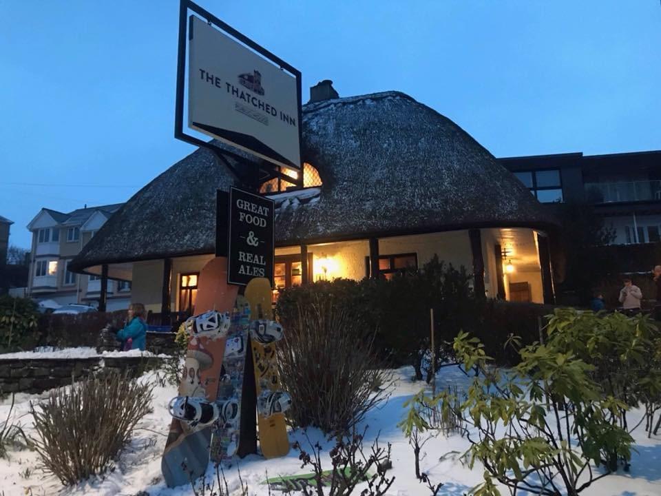 The Thatched Inn Ilfracombe in the winter.