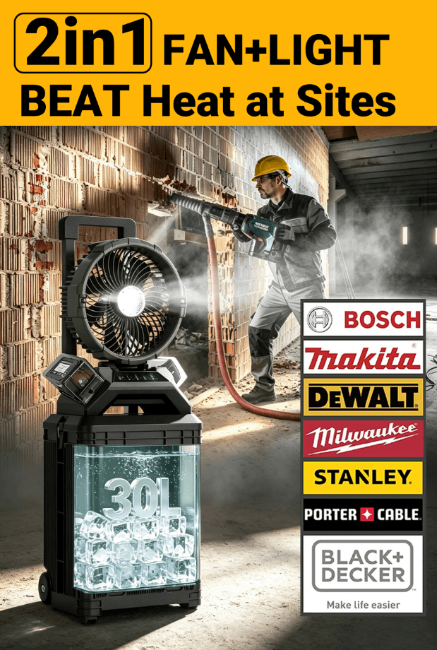 Rechargeable Outdoor Misting Fan Portable with 30L Bucket