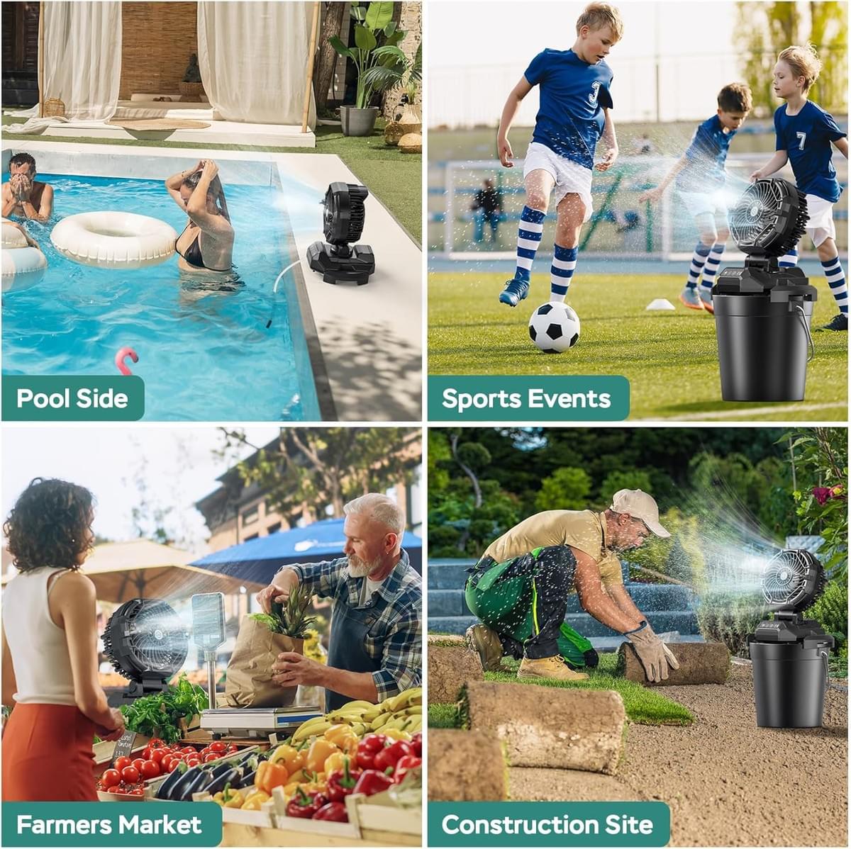 BUCKET TOP Misting Fan  