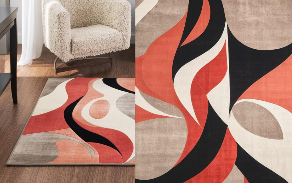 ABSTRACT HOROUF - A pattern designed and printed on a rug