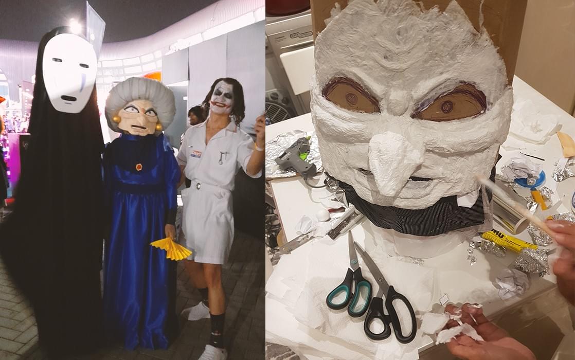 YUBABA and KAONASHI from the anime Spirited Away - Cosplay costumes from Studio Ghibli designed for Middle East Film & Comic Con, MEFCC YUBABA and KAONASHI from the anime Spirited Away - Cosplay costumes from Studio Ghibli designed for Middle East Film & Comic Con, MEFCC