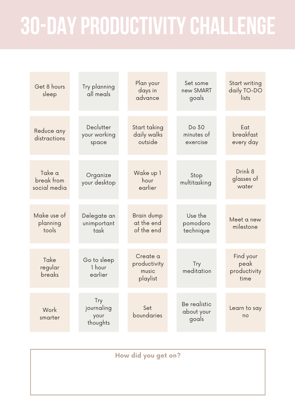 Productivity Workbook