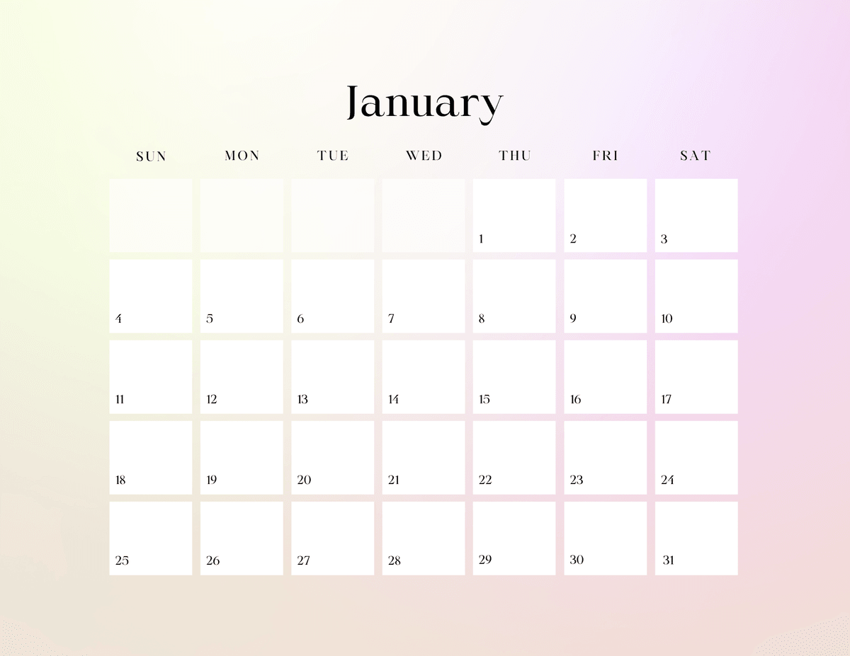 Rainbow Dreamy 2026 Wall Calendar
