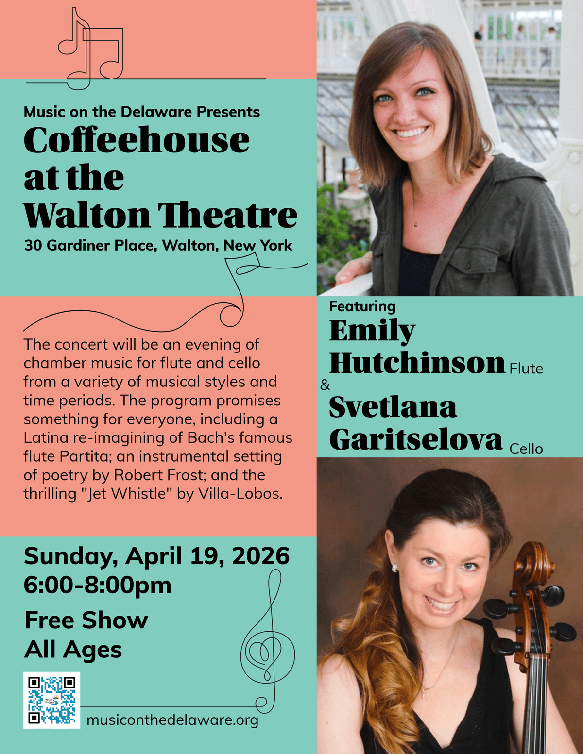 Emily Hutchinson & Svetlana Garitselova Coffeehouse Concert Poster
