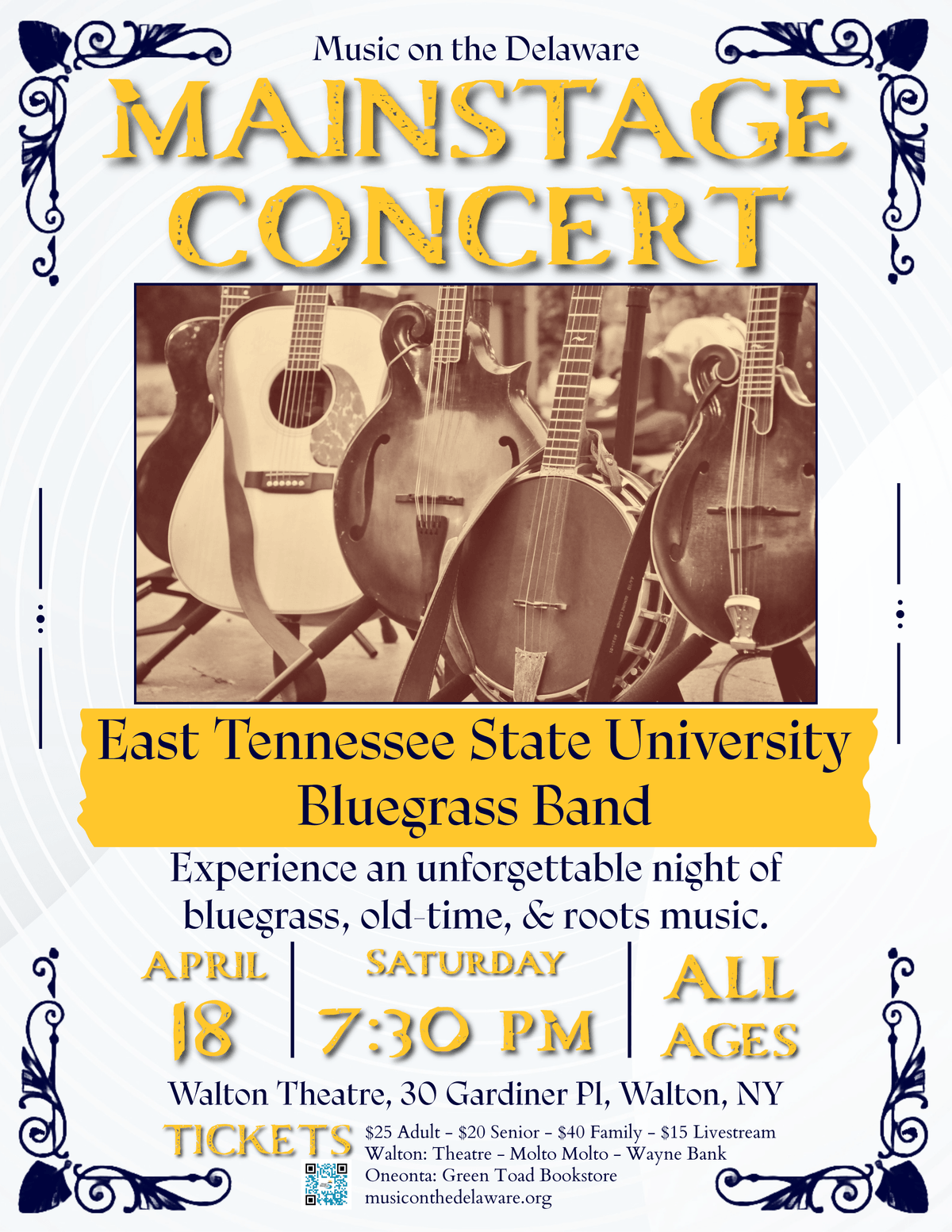 East Tennessee State University Bluegrass Band Mainstage Concert Poster East Tennessee State University Bluegrass Band Mainstage Concert Poster