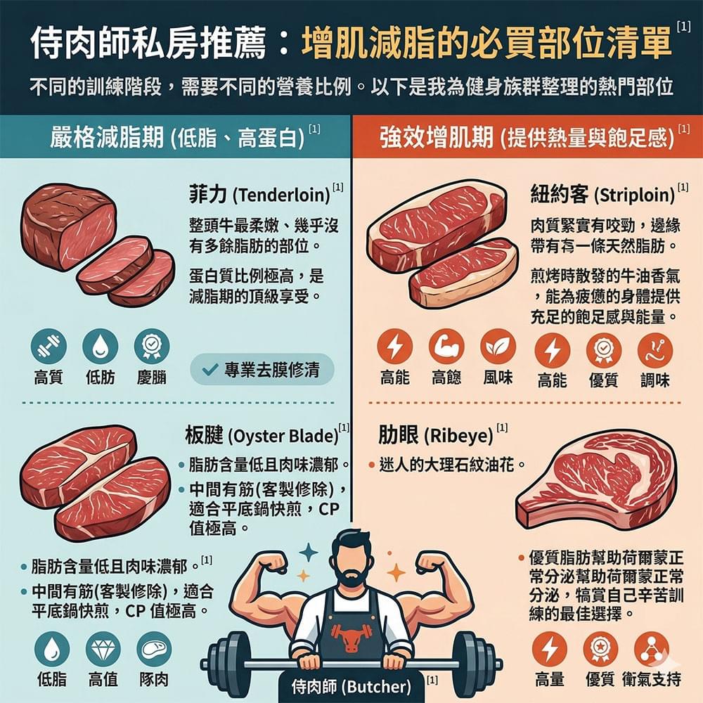 侍肉師私房推薦：增肌減脂的必買部位清單