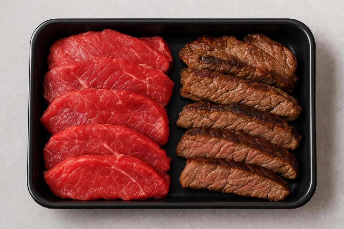 生牛肉和熟牛肉有不同的細菌和微生物，如果混在一起，可能會導致交叉污染和食品中毒。因此，應該將生牛肉和熟牛肉分開存放，最好使用不同的切板和刀具。另外，也要注意將生牛肉放在熟食品上方，以防止滴漏污染