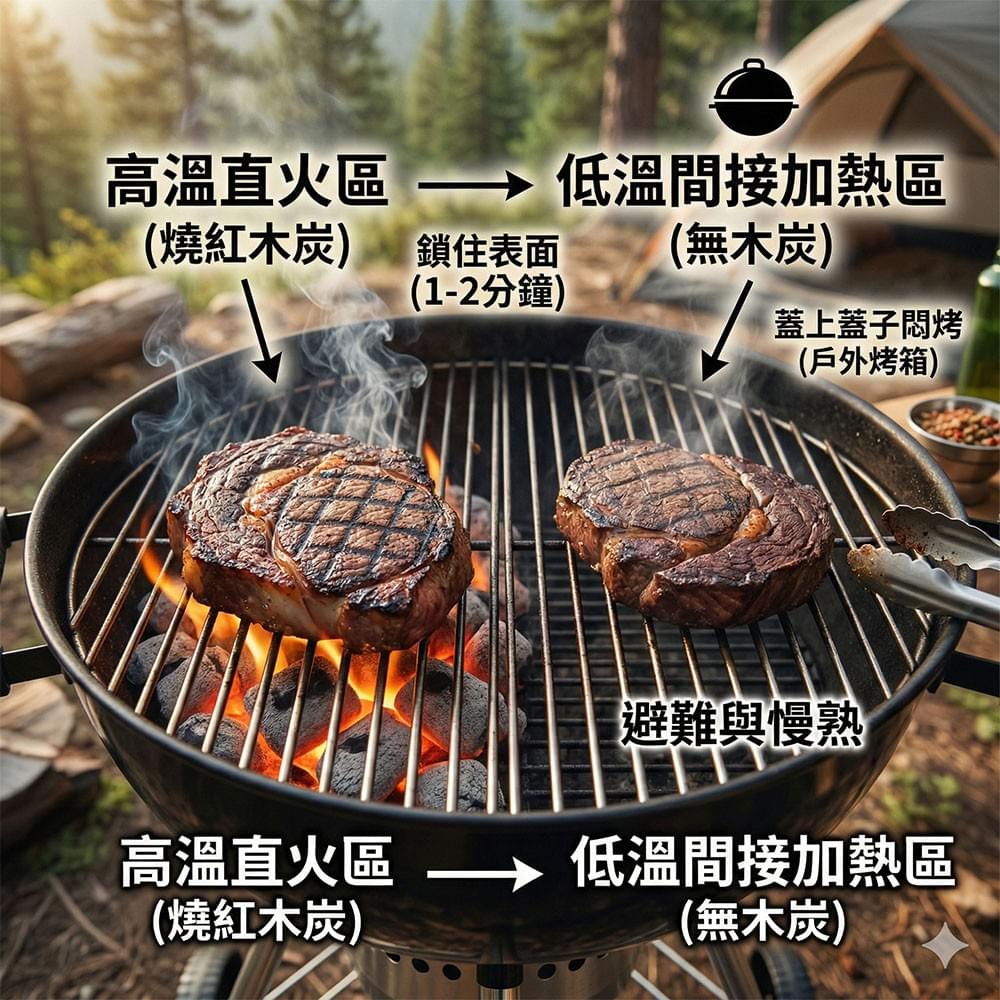 神技二：掌控全局的「雙區火烤法 (Two-Zone Grilling)」