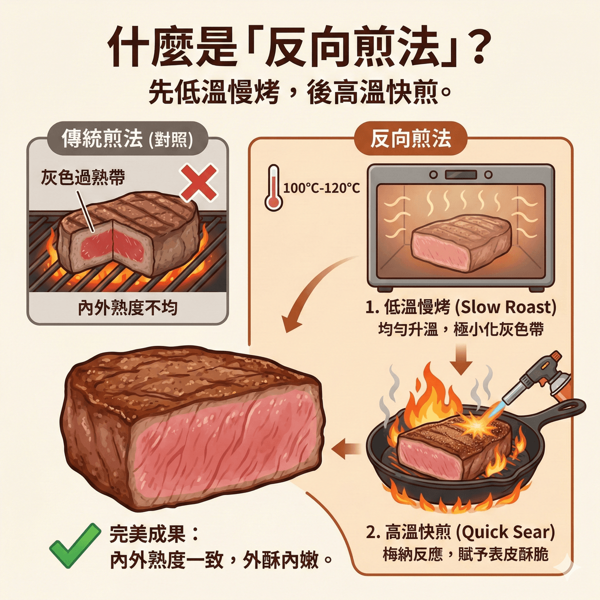 什麼是「反向煎法」-第一牛肉OneBeef