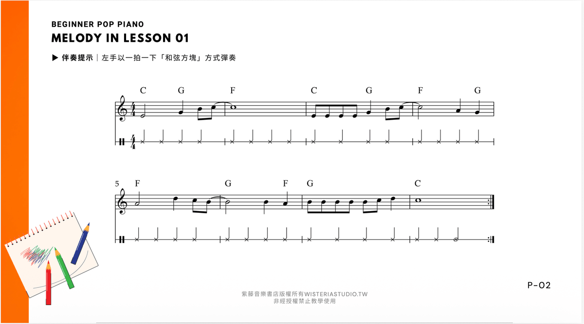 流行鋼琴初級教本 (上)