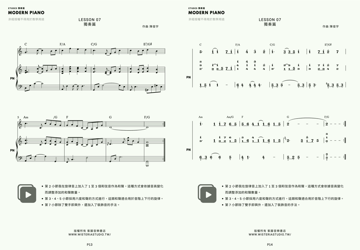 《成人現代鋼琴練習曲 》— 高階獨奏篇