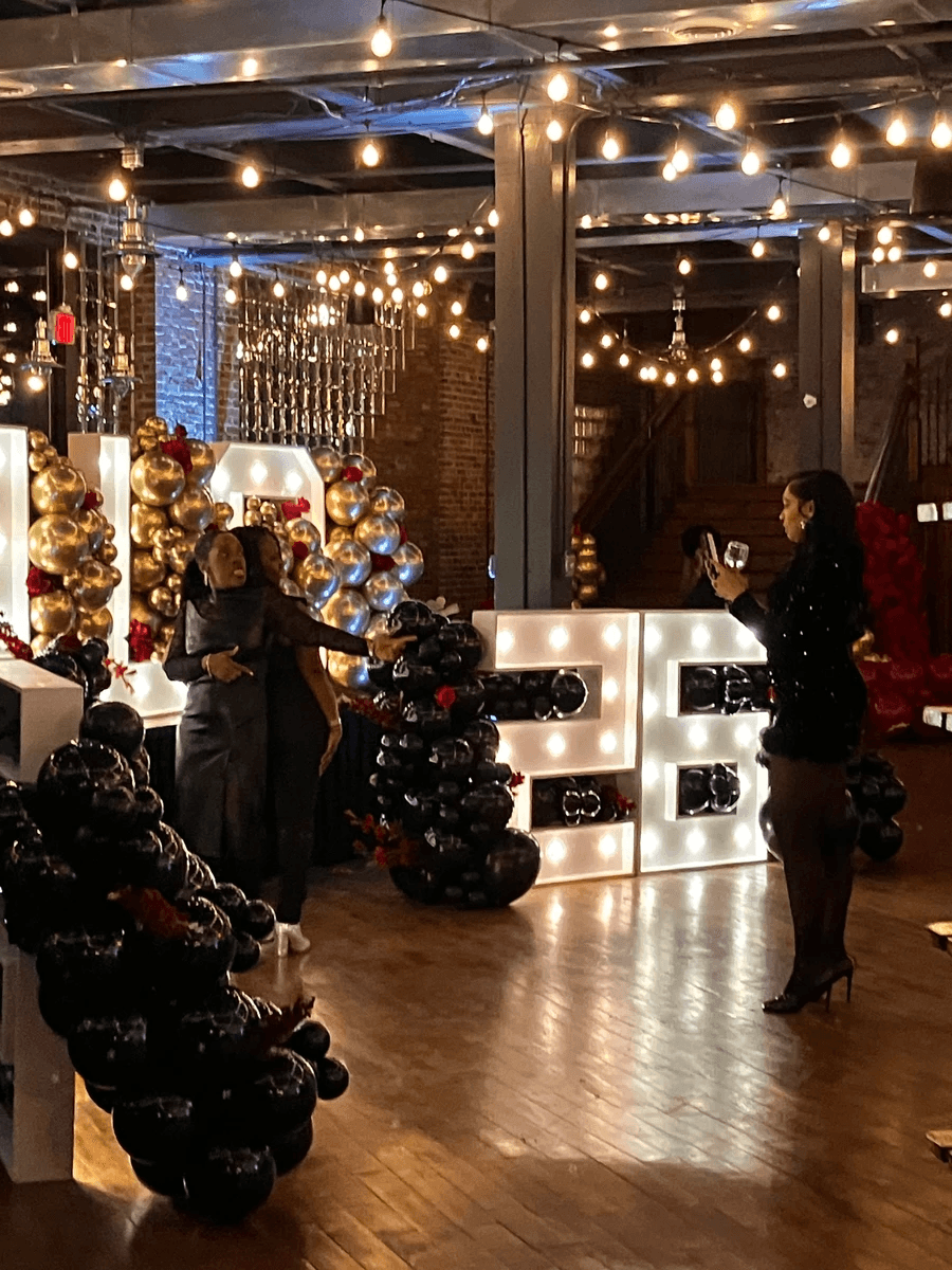 New Year's Eve event at The Biltwell Event Center with the Overhead 360 fitting into the scene.