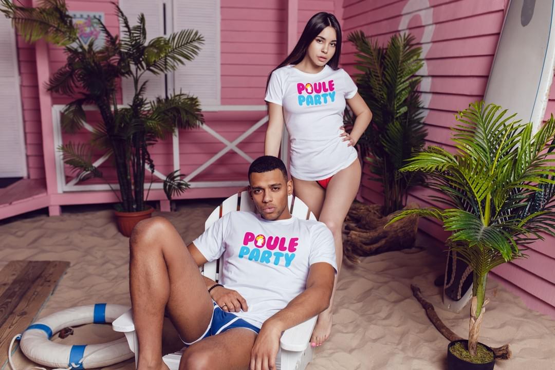 Tshirt Homme  Femme POULE PARTY - CD-MENTIEL STORE