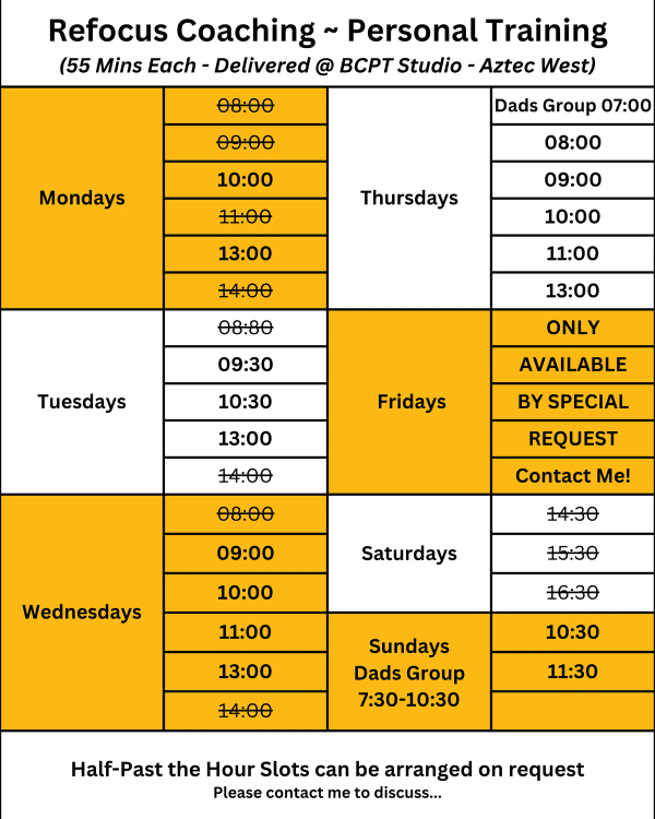 Bristol Dads Personal Training Schedule in Private Gym Aztec West