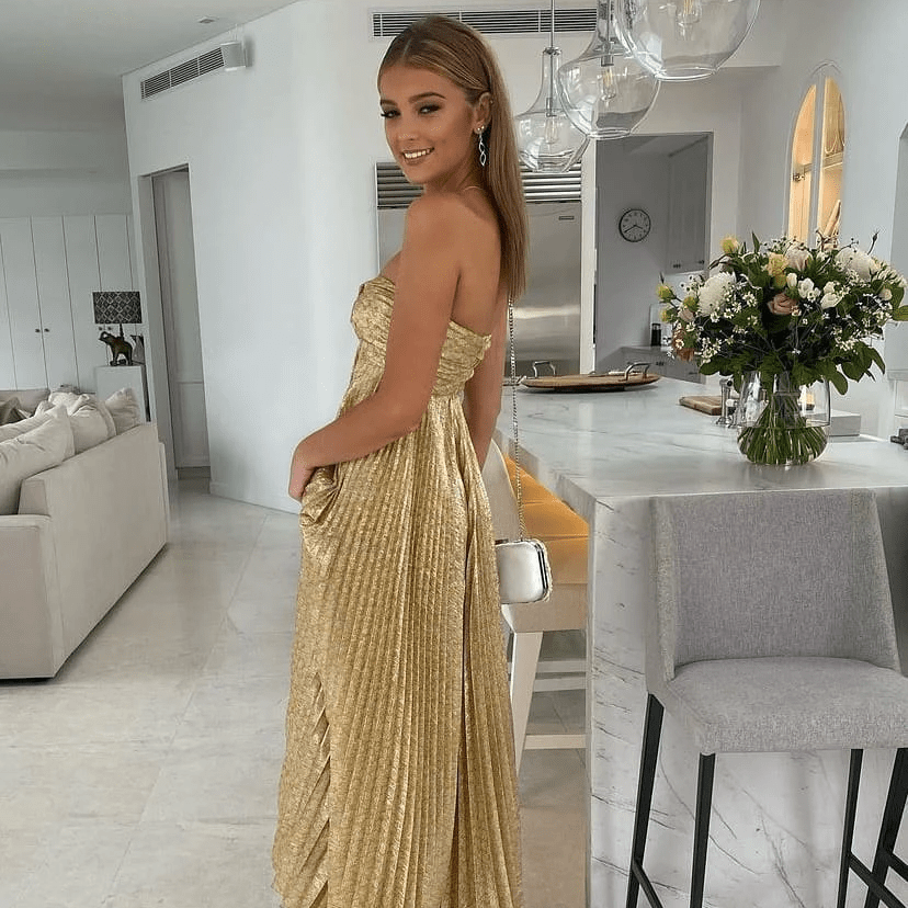 alexis joya gold dress