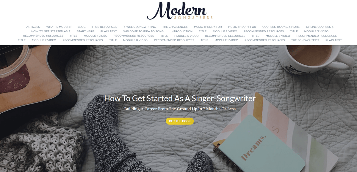 Sito web di ecommerce di Modern Songtress
