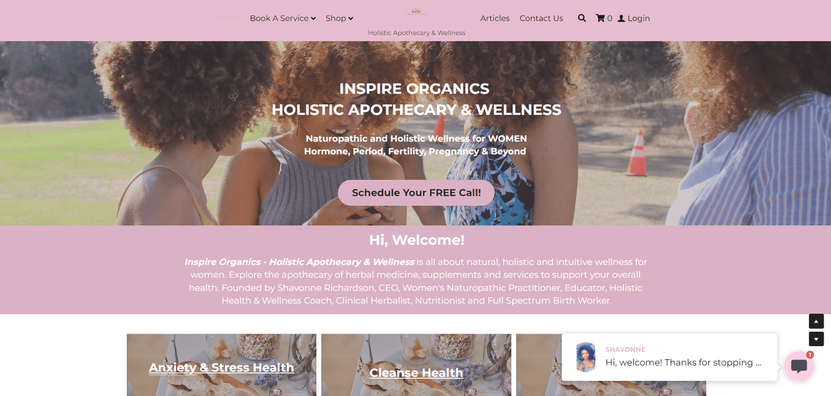 Organics website with Strikingly