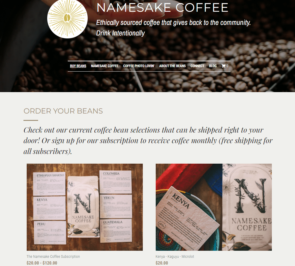 Costruisci un negozio online come Namesake