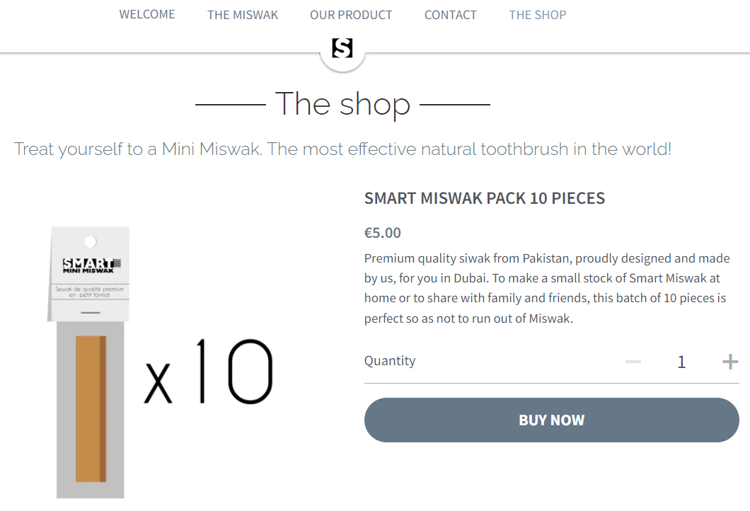 Costruire negozi online come Miswak