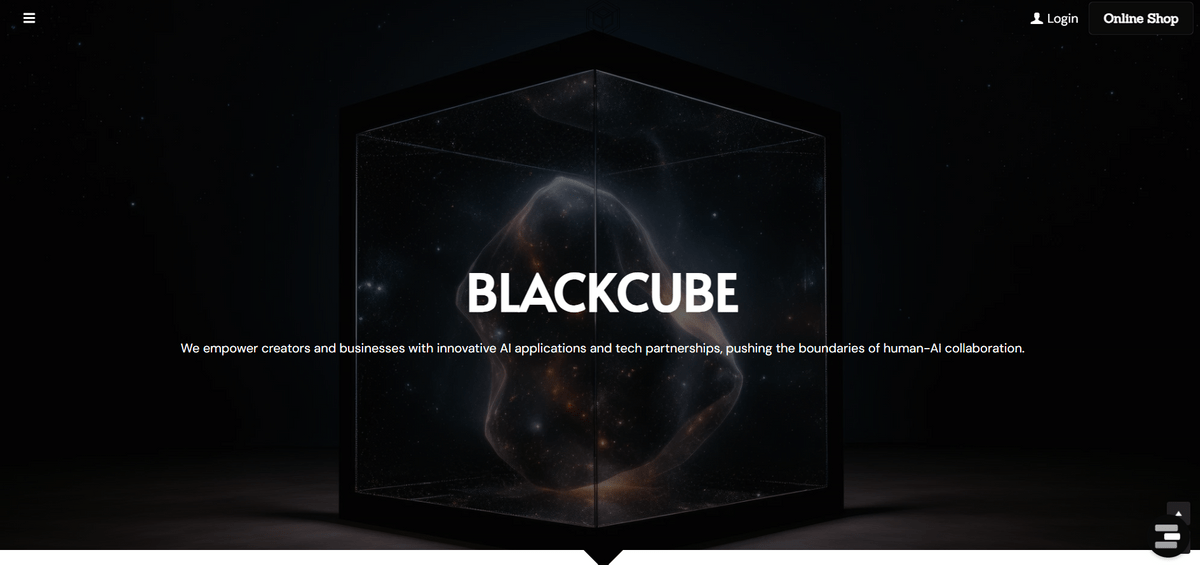 Blackcube e-commerce con Strikingly