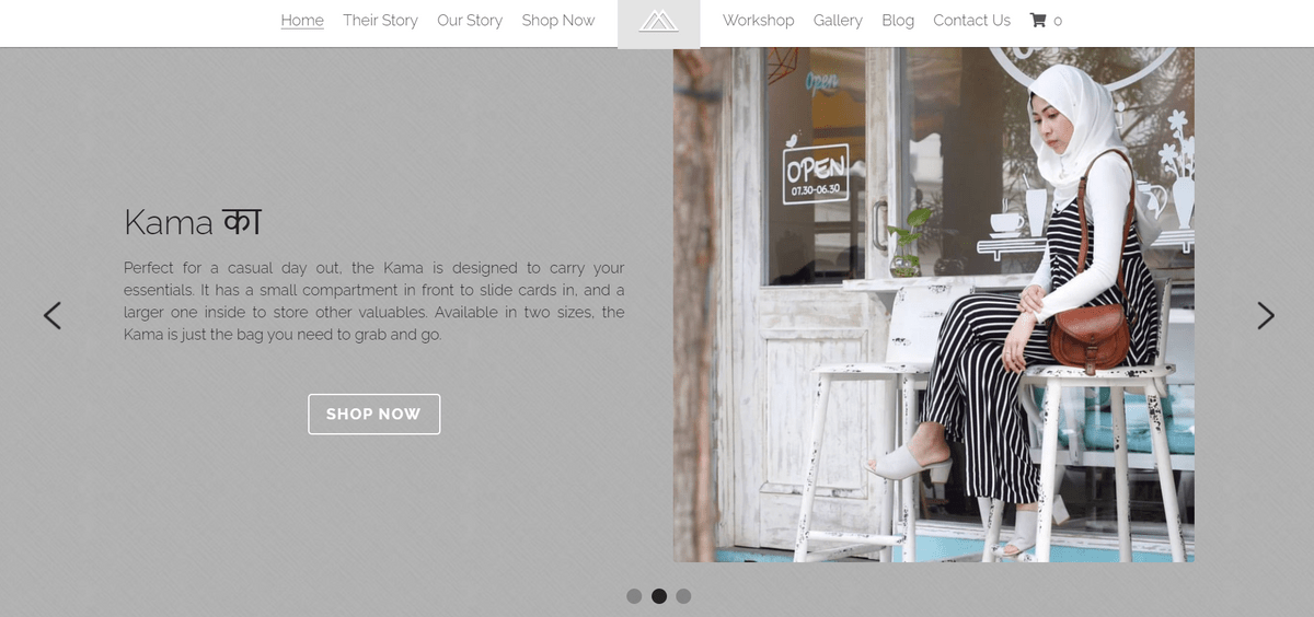 Progetto sito web di e-commerce Nomad