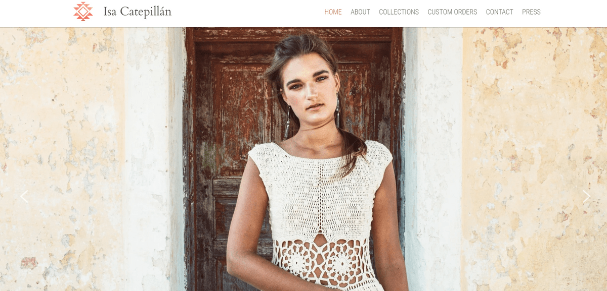 Sito web di ecommerce di Isa Catepillan