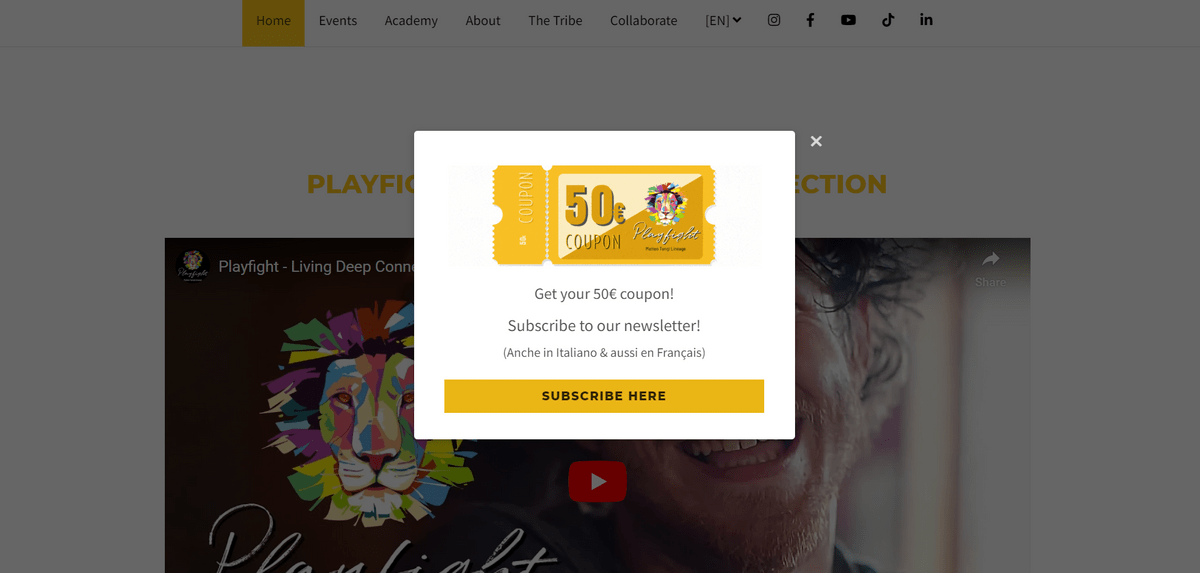 Playfight popup design