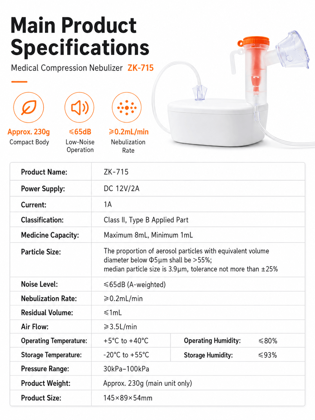 ZK-715 Compressor Nebulizer