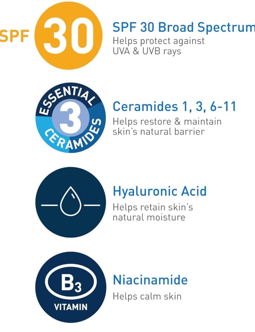 CeraVe舒特膚 長效保濕防曬面霜 SPF30 89mL