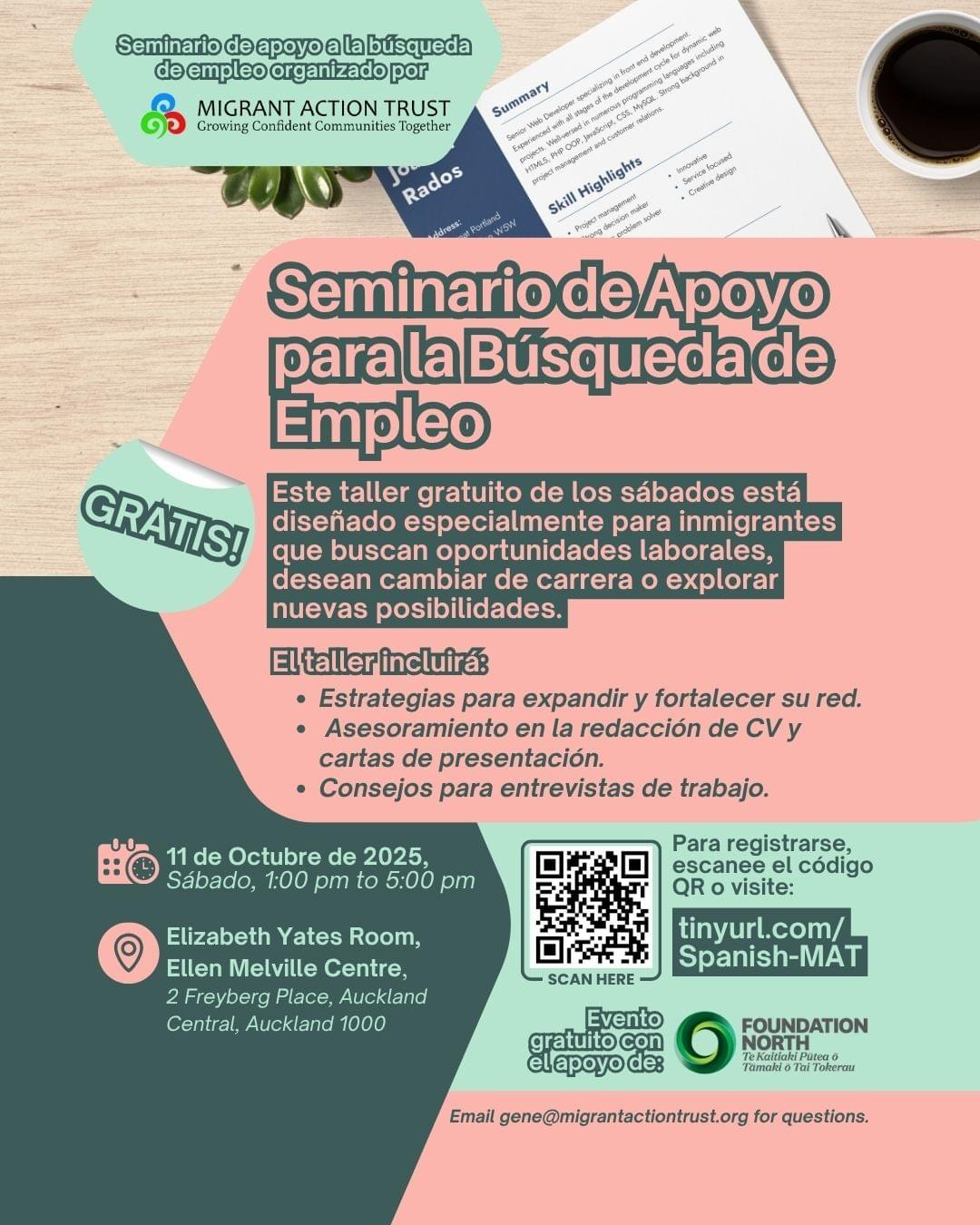 11 de octubre de 2025 | 🆓 Seminario de Apoyo para la Búsqueda de Empleo 
