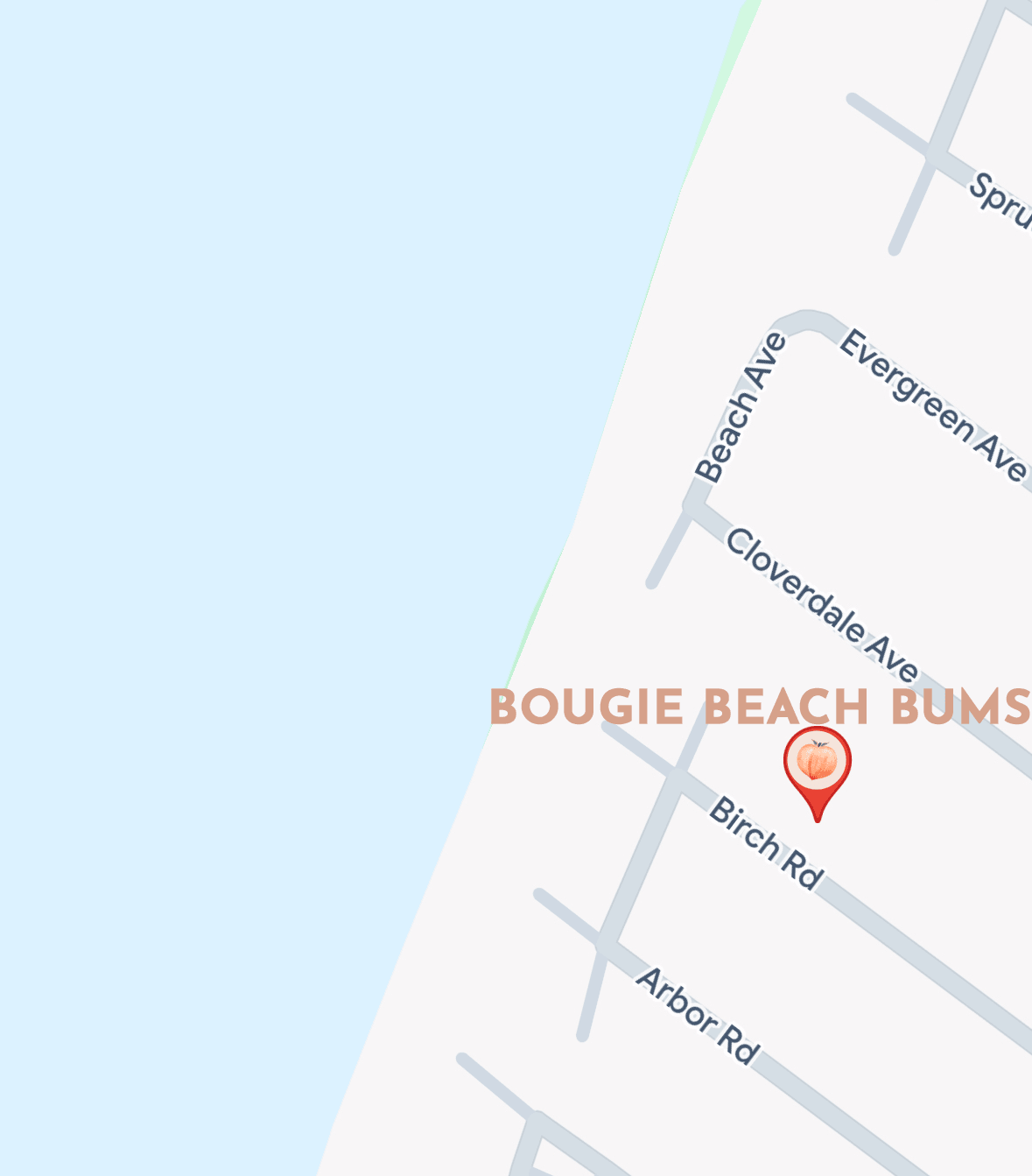 Map of Bougie Beach Bums Villas location Map of Bougie Beach Bums Villas location