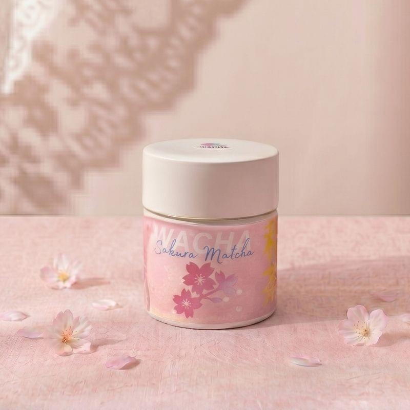 Sakura Matcha 20g by WACHA｜Caffeine-free pink matcha made with Japanese cherry blossoms, seasonal botanical blend