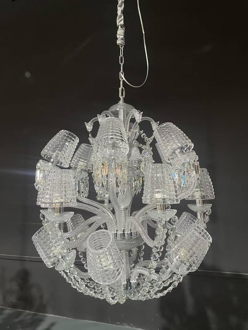 Baccarat Inspired Le Roi Soleil Globe Chandelier 18 Light