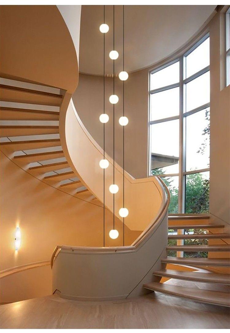 Minimalist Long Metal Tube Pendant Light for Narrow Stairwell