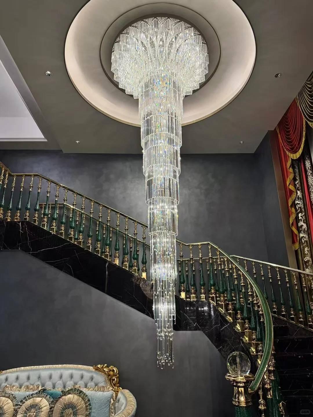 6' Wide Floral Crystal Chandelier for Lobby
